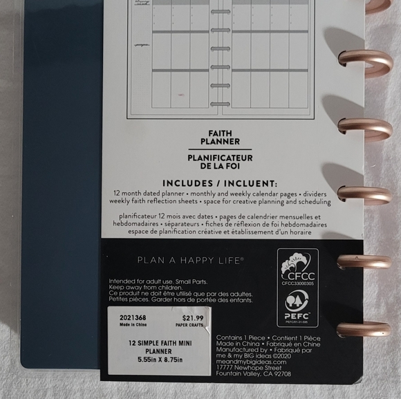 The Happy Planner 2021-2022 "SIMPLE FAITH" Mini Planner - Picture 4 of 4